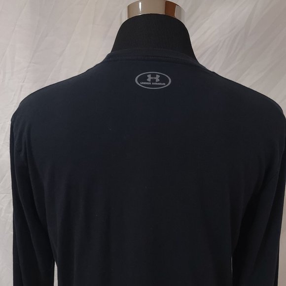 Under Armour Heat Gear Large Black BIG LOGO Spell Out Long Sleeve Crew T- Shirt - Picture 6 of 11